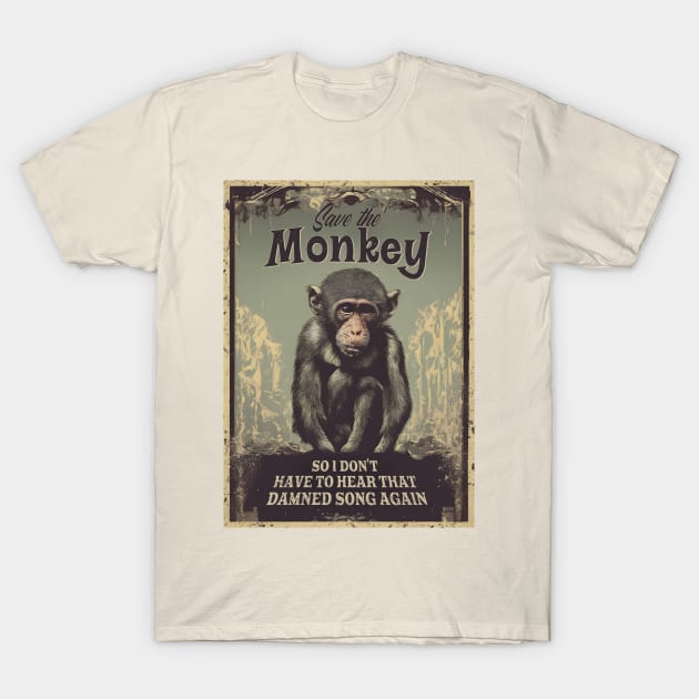 Save the Monkey Pixies Hate Sad Monkey T-Shirt by SunGraphicsLab